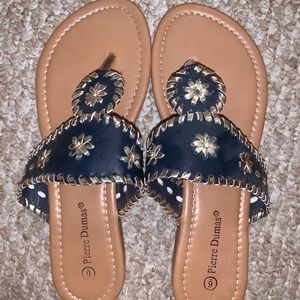 Navy blue & gold sandals